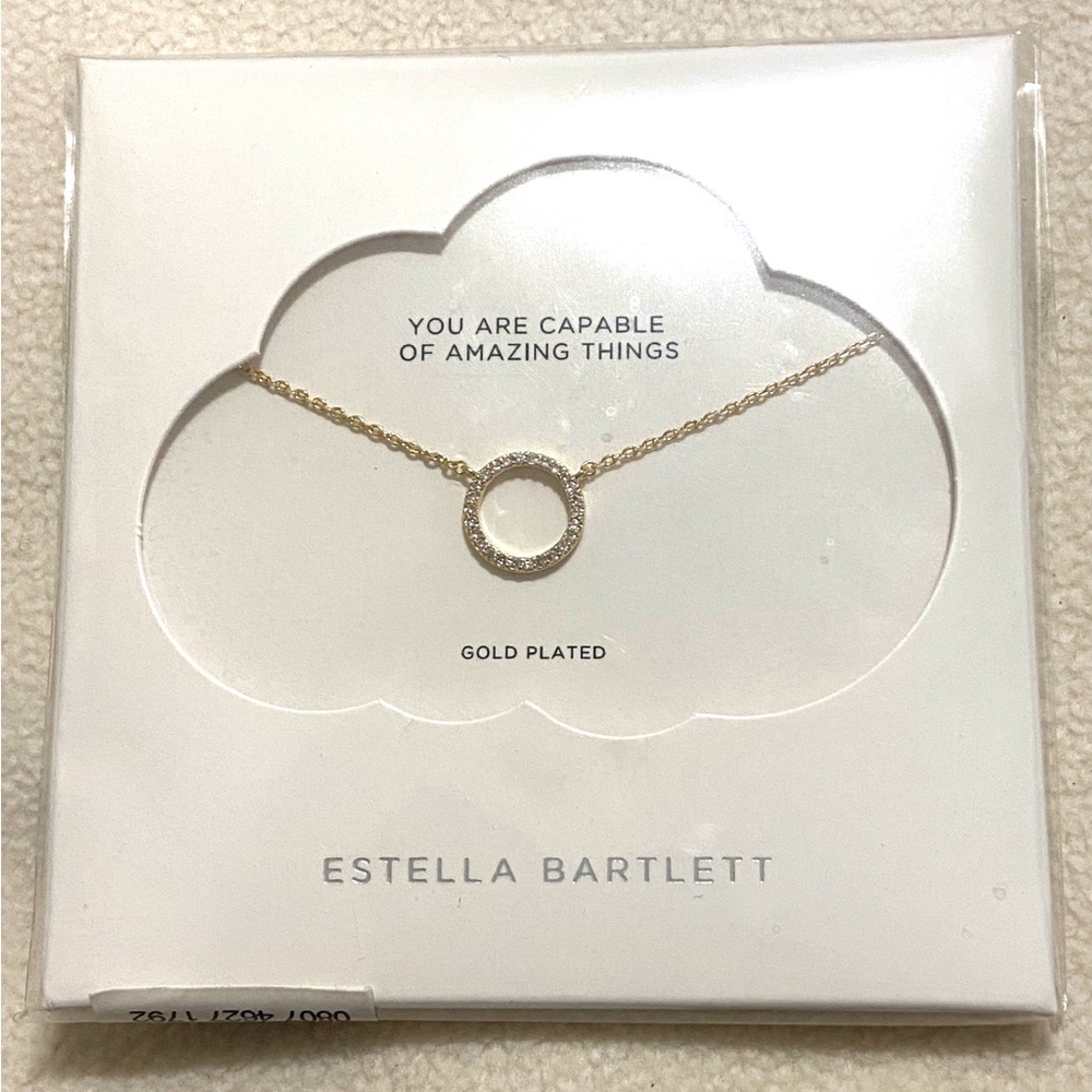 Estella Bartlett circle charm gold plated necklace